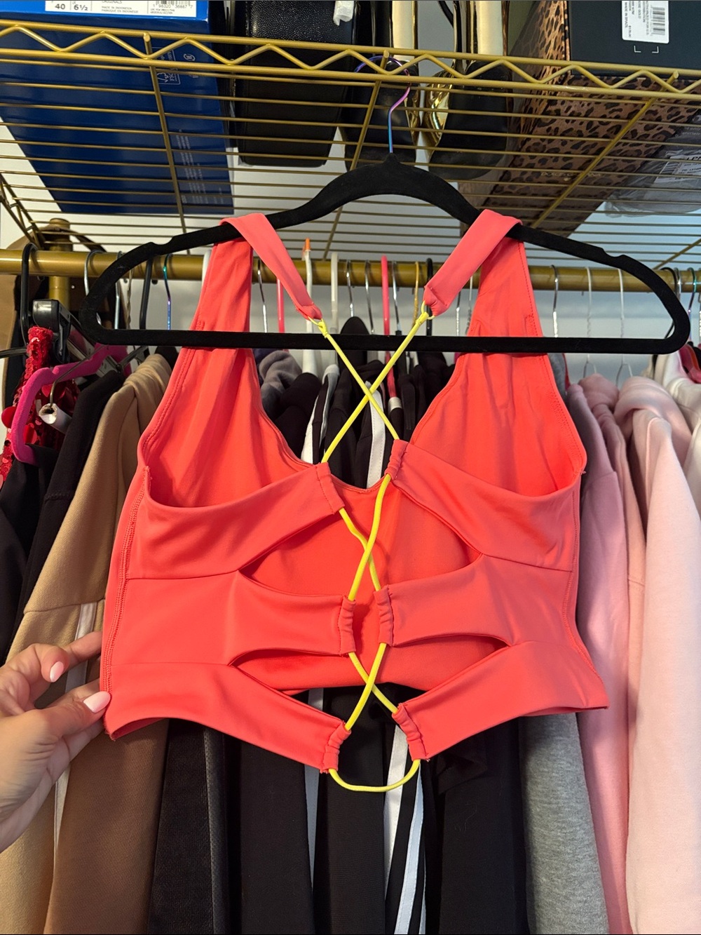 Wild Cat Savage X Fenty Coral Cutout Strappy Tank Top/Sports Bra